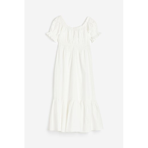 H & M - Schulterfreies Baumwollkleid - Weiß - Damen H & M M H&M