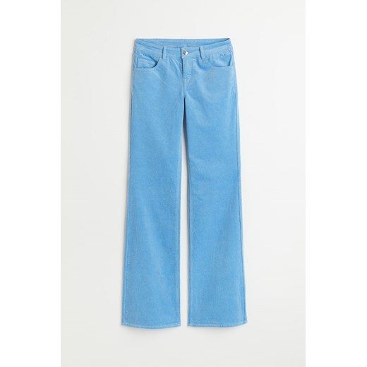 H & M - Rozszerzane spodnie sztruksowe - Niebieski H & M 48 H&M