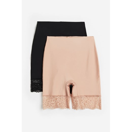 H & M - Lekko modelujace szorty biker z mikrofibry 2-pak - Beżowy H & M Dostępne inne rozmiary H&M