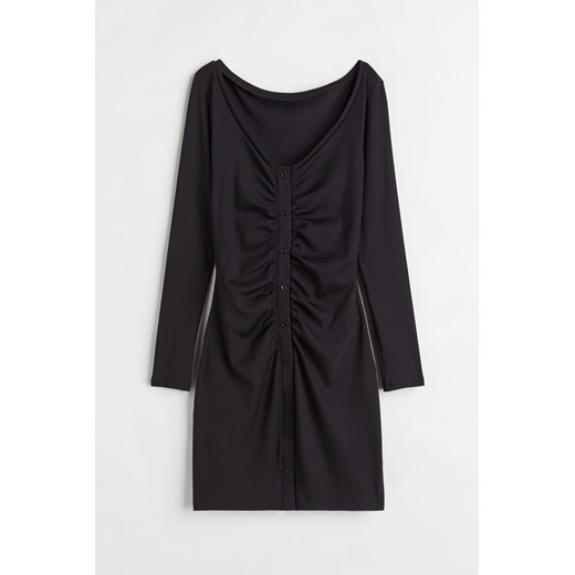 H & M - Sukienka z guzikami z przodu - Czarny H & M S H&M