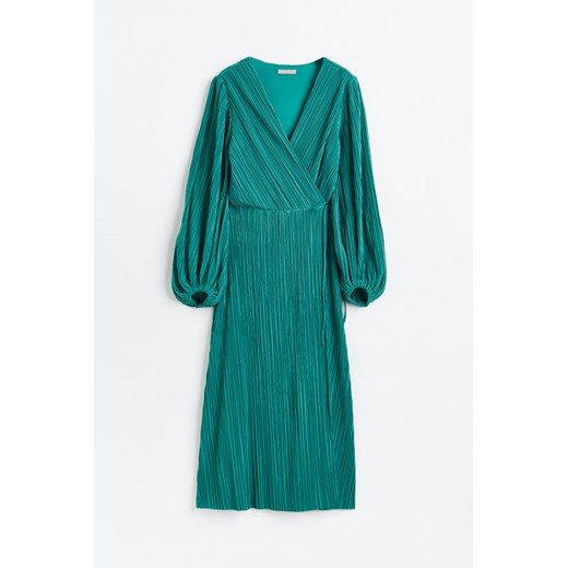 H & M - Plissiertes Wickelkleid - Grün - Damen H & M XS H&M