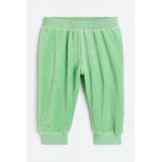 H & M - Welurowe joggersy - Zielony H & M 74 (6-9M) H&M