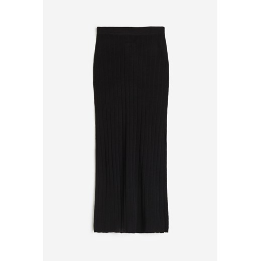 H & M - Spódnica z dzianiny w prążki - Czarny H & M L H&M