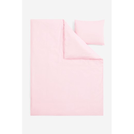 H & M - Komplet bawełnianej pościeli pojedynczej - Różowy H & M uniwersalny H&M