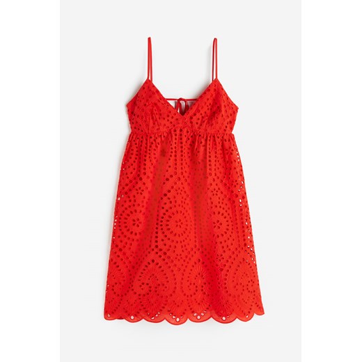 H & M - Sukienka z haftem angielskim - Czerwony H & M M H&M