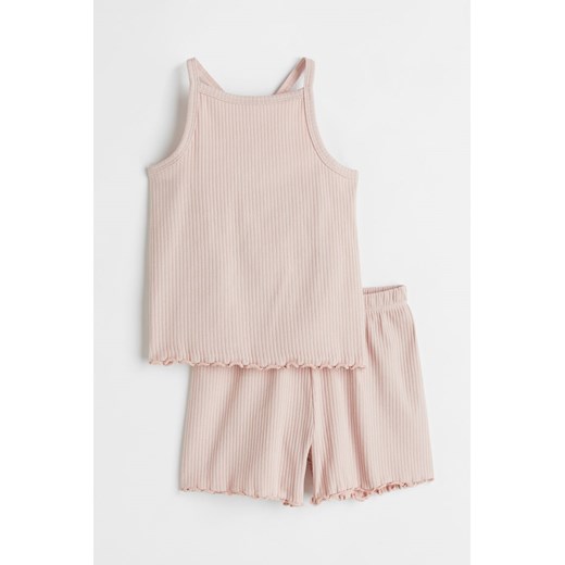 H & M - Piżama z koszulką i szortami - Różowy H & M 110;116 (4-6Y) H&M