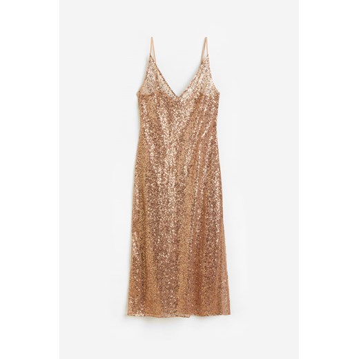 H & M - Sukienka bodycon z dekoltem w serek - Beżowy H & M M H&M