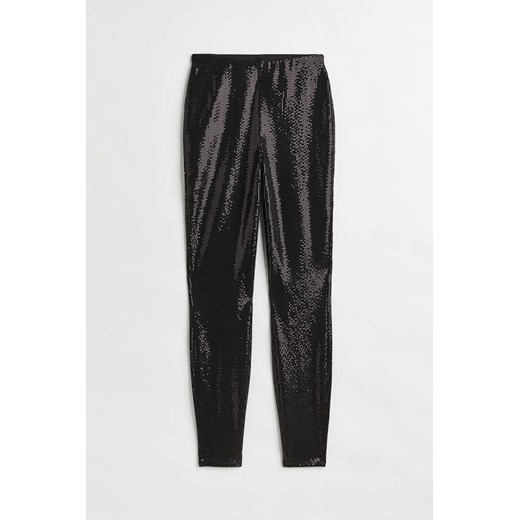 H & M - Cekinowe legginsy - Czarny H & M XS H&M