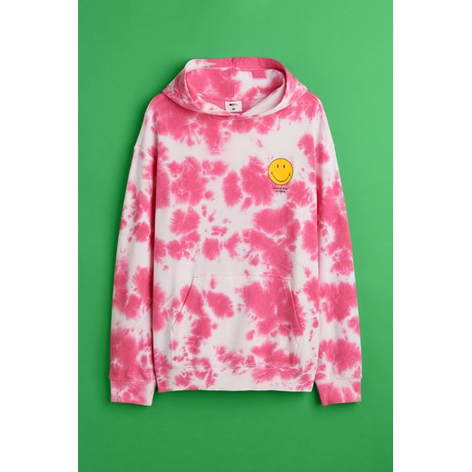 H & M - Wzorzysta bluza z kapturem Relaxed Fit - Różowy H & M L H&M