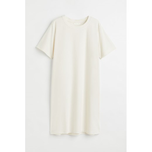 H & M - T-shirtowa sukienka frotte - Biały H & M M H&M
