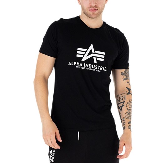Koszulka Alpha Industries Basic T-shirt  10050103 - czarna ze sklepu streetstyle24.pl w kategorii T-shirty męskie - zdjęcie 161519029