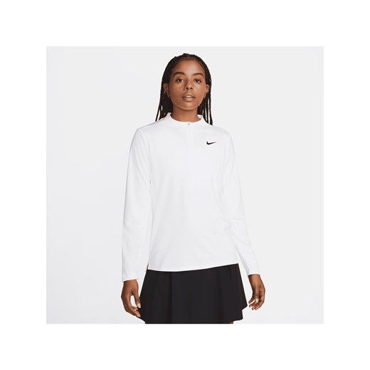 Damska koszulka z zamkiem 1/2 Nike Dri-FIT UV Advantage - Biel ze sklepu Nike poland w kategorii Bluzki damskie - zdjęcie 161519777