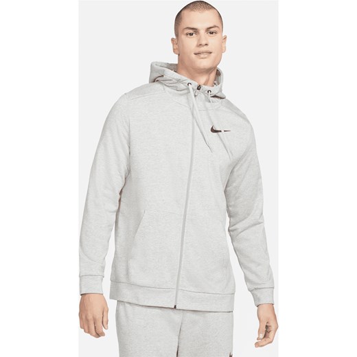Męska bluza z kapturem i zamkiem na całej długości Dri-FIT Nike Dry - Szary ze sklepu Nike poland w kategorii Bluzy męskie - zdjęcie 161520065