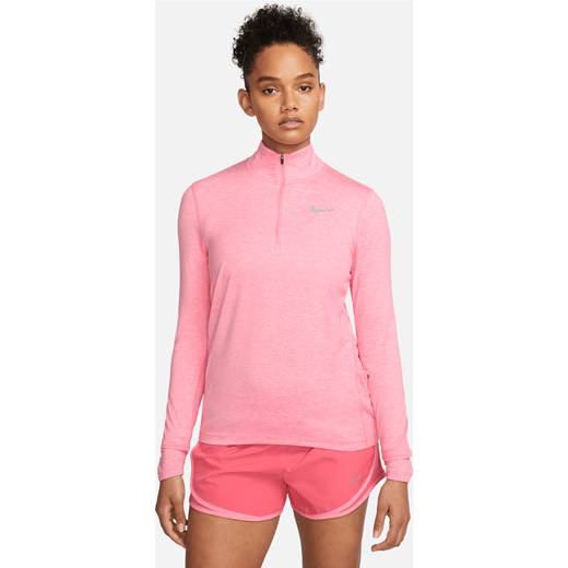Damska koszulka do biegania z zamkiem 1/2 Nike - Różowy ze sklepu Nike poland w kategorii Bluzki damskie - zdjęcie 161520106