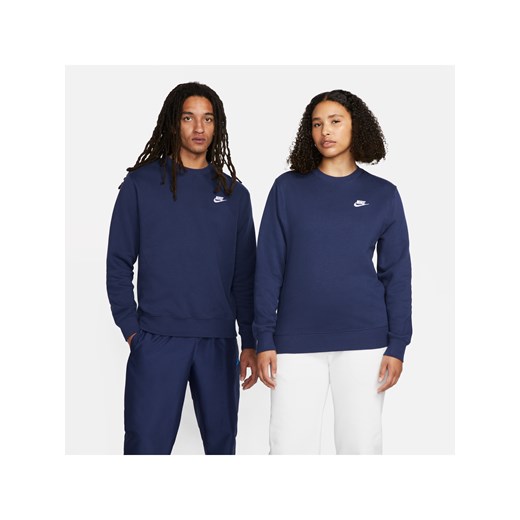 Męska bluza z dzianiny Nike Sportswear Club - Niebieski ze sklepu Nike poland w kategorii Bluzy męskie - zdjęcie 161520197