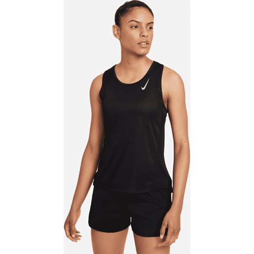 Damska koszulka bez rękawów do biegania Nike Dri-FIT Race - Czerń ze sklepu Nike poland w kategorii Bluzki damskie - zdjęcie 161520267