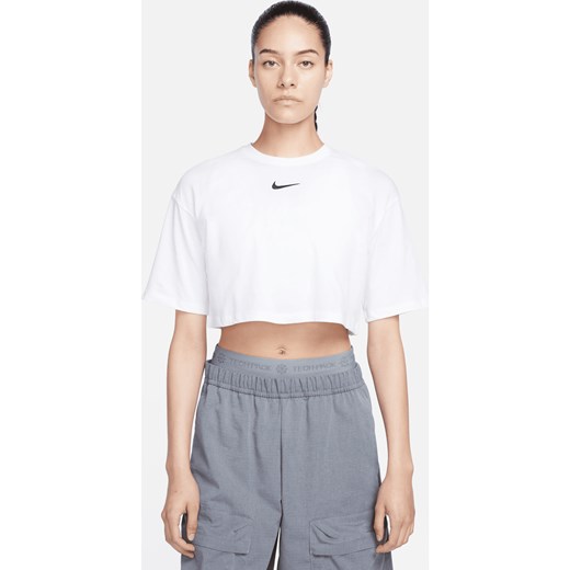 Bluzka damska Nike sportowa biała z krótkim rękawem 