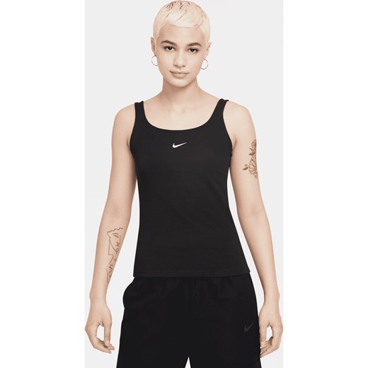 Damska koszulka bez rękawów na cienkich ramiączkach Nike Sportswear Essential - Czerń ze sklepu Nike poland w kategorii Bluzki damskie - zdjęcie 161520645