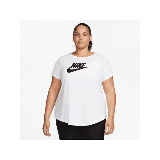 Damski T-shirt z logo Nike Sportswear Essentials (duże rozmiary) - Biel ze sklepu Nike poland w kategorii Bluzki damskie - zdjęcie 161521098