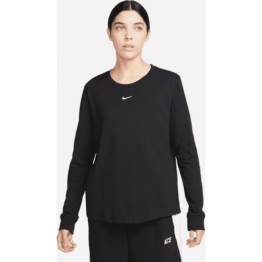 Damski T-shirt z długim rękawem Nike Sportswear Premium Essentials - Czerń ze sklepu Nike poland w kategorii Bluzki damskie - zdjęcie 161521118