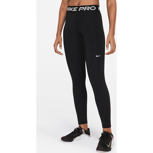 Damskie legginsy ze średnim stanem i wstawkami z siateczki Nike Pro - Czerń Nike S Nike poland