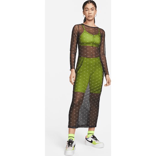 Sukienka Nike z okrągłym dekoltem z długim rękawem 