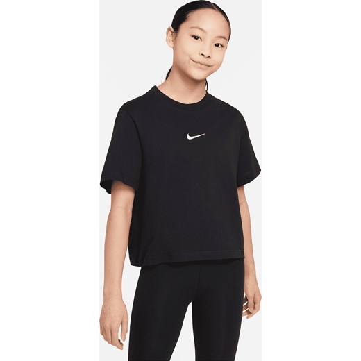T-shirt dla dużych dzieci (dziewcząt) Nike Sportswear - Czerń ze sklepu Nike poland w kategorii Bluzki dziewczęce - zdjęcie 161521845