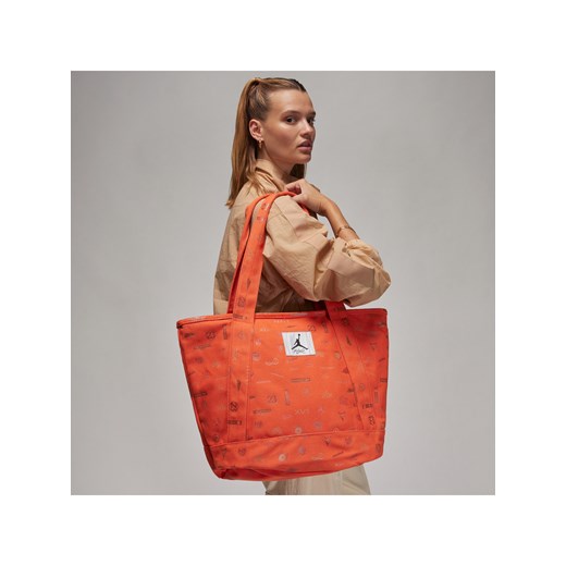 Wodoodporna torba z recyklingu Jordan Flight Printed Recycled Cotton Carryall Tote (38 l) - Pomarańczowy ze sklepu Nike poland w kategorii Torby sportowe - zdjęcie 161522915