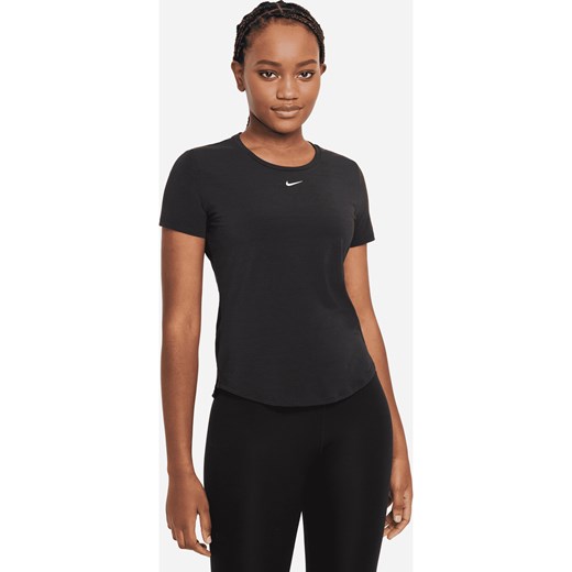 Damska koszulka z krótkim rękawem o standardowym kroju Nike Dri-FIT UV One Luxe - Czerń ze sklepu Nike poland w kategorii Bluzki damskie - zdjęcie 161524226