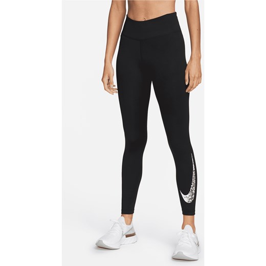Damskie legginsy 7/8 do biegania ze średnim stanem Nike Swoosh Run - Czerń ze sklepu Nike poland w kategorii Spodnie damskie - zdjęcie 161524707