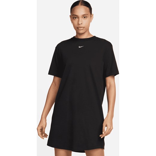 Damska sukienka typu T-shirt o kroju oversize Nike Sportswear Chill Knit - Czerń ze sklepu Nike poland w kategorii Sukienki - zdjęcie 161525279
