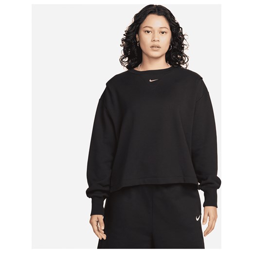 Damska bluza dresowa z dzianiny dresowej o kroju oversize z półokrągłym dekoltem Nike Sportswear Modern Fleece - Czerń ze sklepu Nike poland w kategorii Bluzy damskie - zdjęcie 161526159