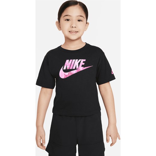 T-shirt dla małych dzieci Nike Sci-Dye Boxy - Czerń ze sklepu Nike poland w kategorii Bluzki dziewczęce - zdjęcie 161526186