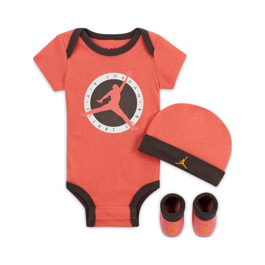 Trzyczęściowy zestaw body dla niemowląt Jordan MVP 3-Piece Box Set - Pomarańczowy ze sklepu Nike poland w kategorii Komplety niemowlęce - zdjęcie 161526479
