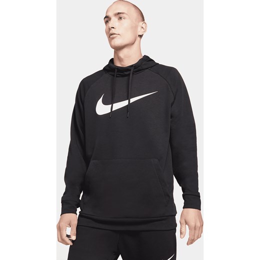 Męska bluza z kapturem i nadrukiem do fitnessu Nike Dry Graphic - Czerń ze sklepu Nike poland w kategorii Bluzy męskie - zdjęcie 161526508