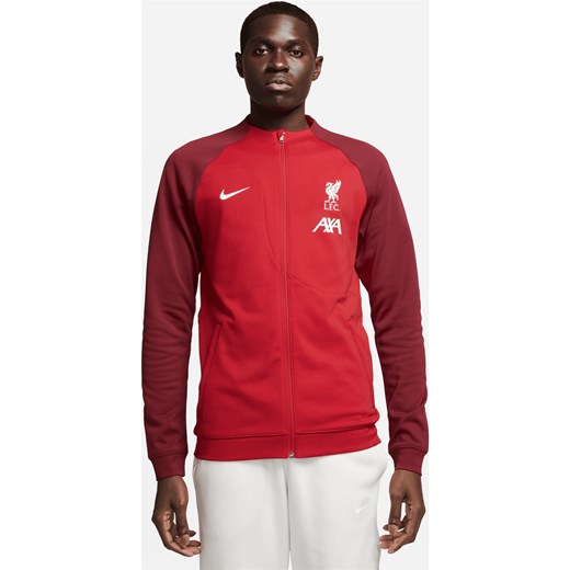 Męska dzianinowa kurtka piłkarska z zamkiem na całej długości Nike Liverpool F.C. Academy Pro - Czerwony ze sklepu Nike poland w kategorii Kurtki męskie - zdjęcie 161526566