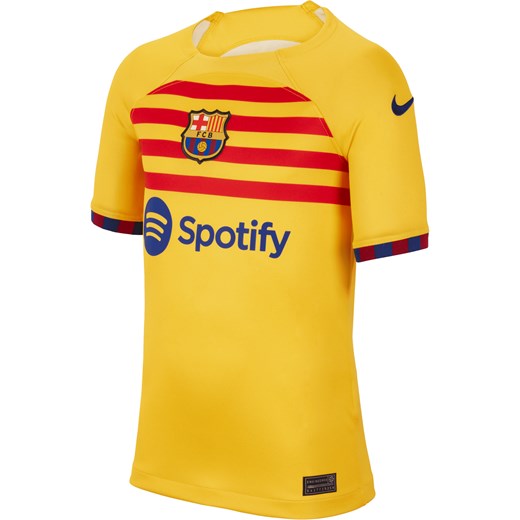 Koszulka piłkarska dla dużych dzieci Nike Dri-FIT FC Barcelona Stadium 2023/24 (wersja czwarta) - Żółty ze sklepu Nike poland w kategorii T-shirty męskie - zdjęcie 161526896