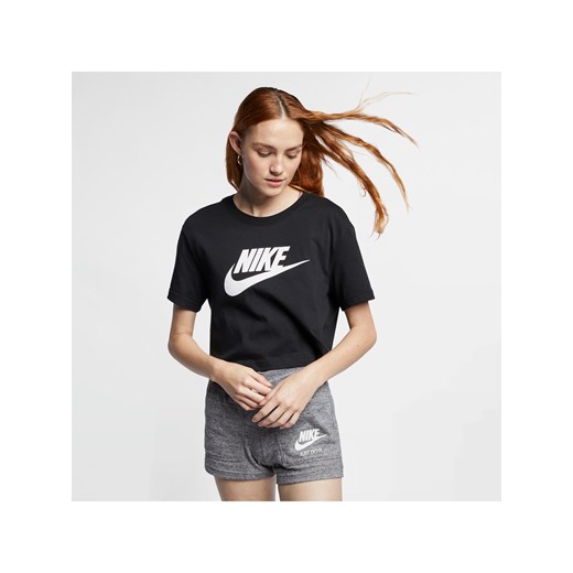 Damski T-shirt o krótkim kroju z logo Nike Sportswear Essential - Czerń Nike S Nike poland