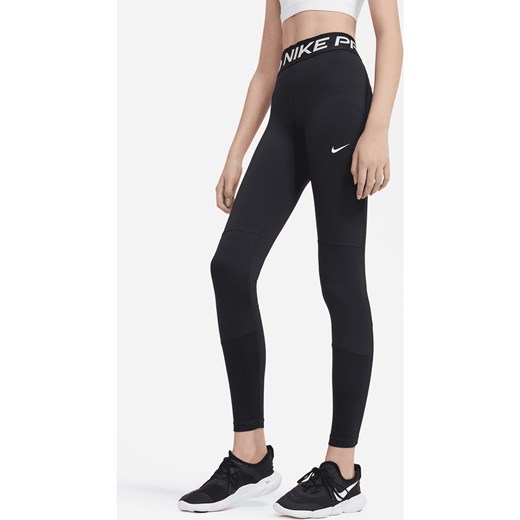Legginsy dla dużych dzieci (dziewcząt) Nike Pro Dri-FIT - Czerń ze sklepu Nike poland w kategorii Spodnie dziewczęce - zdjęcie 161527689