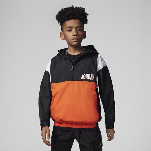 Kurtka dla dużych dzieci (chłopców) Jordan MVP Hooded Anorak Jacket - Czerń Jordan M Nike poland