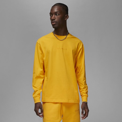 Męski T-shirt z długim rękawem Jordan Wordmark - Żółty Jordan XS Nike poland