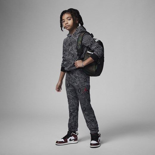 Zestaw dla małych dzieci Jordan Flight Printed Pullover Set - Czerń Jordan 6 Nike poland