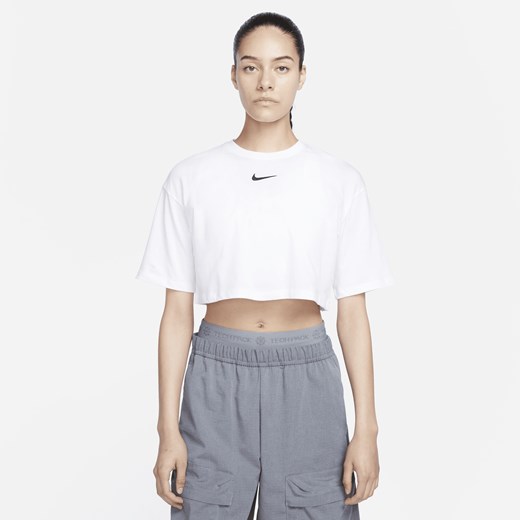 Bluzka damska Nike bawełniana z krótkim rękawem z okrągłym dekoltem 