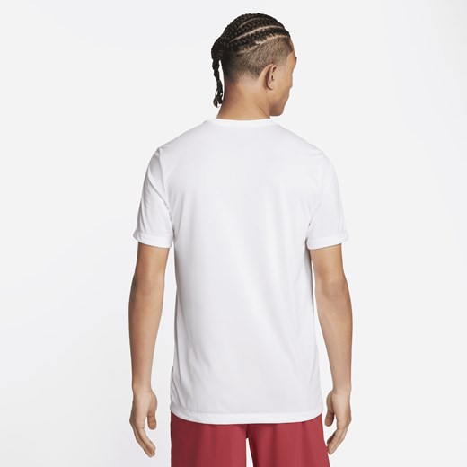 T-shirt męski Nike z napisami biały z krótkim rękawem 