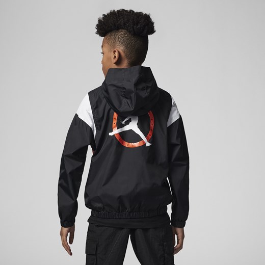 Kurtka dla dużych dzieci (chłopców) Jordan MVP Hooded Anorak Jacket - Czerń Jordan M Nike poland
