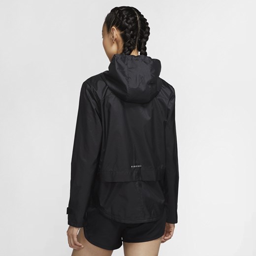 Kurtka damska czarna Nike z poliestru bez kaptura krótka 