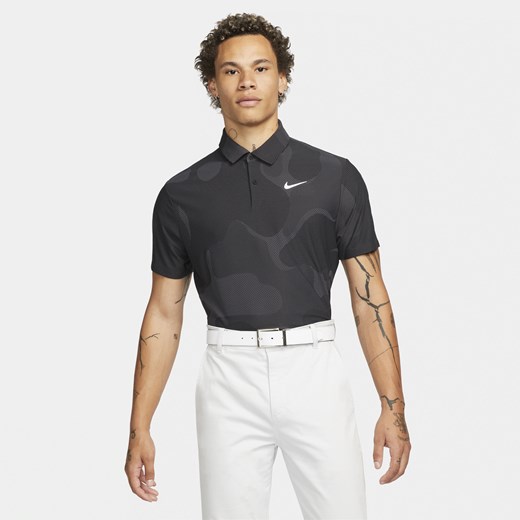 Męska koszulka polo do golfa w kolorze moro Nike Dri-FIT ADV Tour - Czerń Nike XS Nike poland