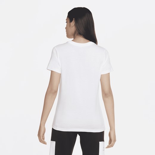 Bluzka damska Nike z okrągłym dekoltem biała z krótkim rękawem 