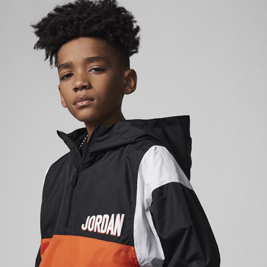 Kurtka dla dużych dzieci (chłopców) Jordan MVP Hooded Anorak Jacket - Czerń Jordan S Nike poland