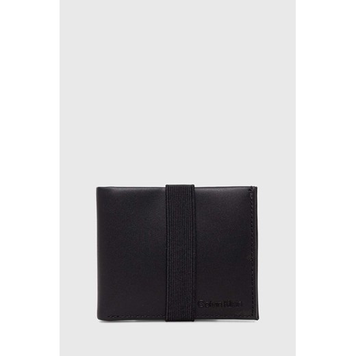 Calvin Klein portfel skórzany męski kolor czarny ze sklepu ANSWEAR.com w kategorii Portfele męskie - zdjęcie 161559749